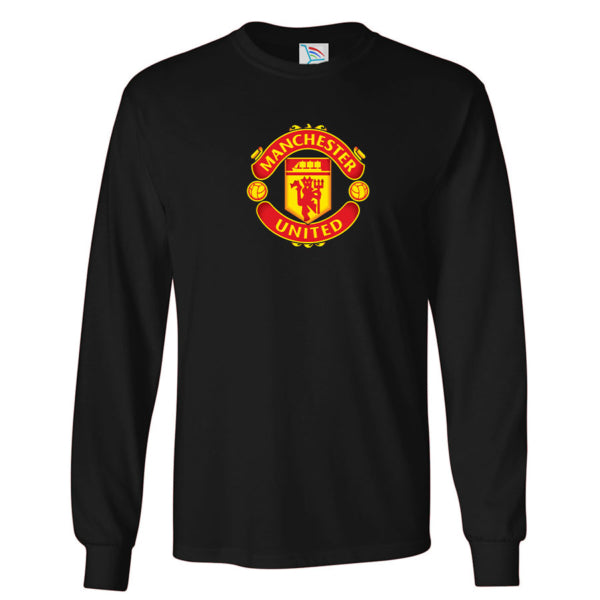 Men’s Manchester United Soccer Cotton Long Sleeve T-Shirt
