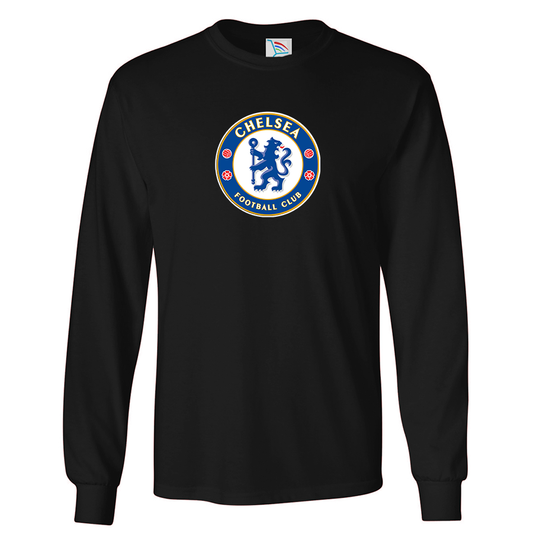 Youth Kids Chelsea Soccer Long Sleeve T-Shirt