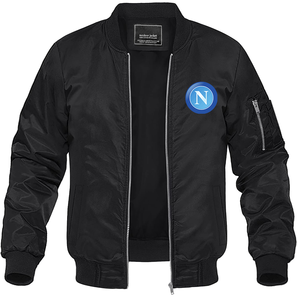 Men's Napoli FC Lightweight Bomber Jacket Windbreaker Softshell Varsity Jacket Coat