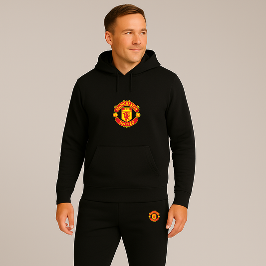 Men’s Manchester United Soccer Soccer Logo Hoodie Joggers Set