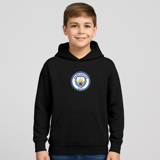 Youth Kids Manchester City Soccer Pullover Hoodie