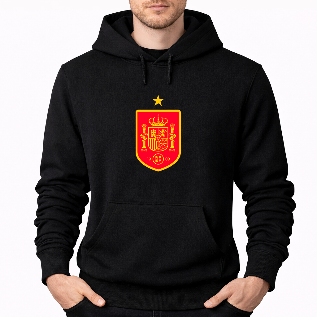 Men's Spain Red Logo National Soccer Team Pullover Hoodie
