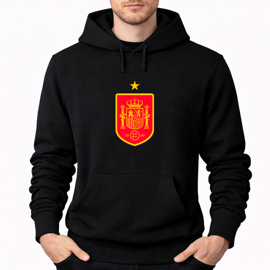 Men's Spain Red Logo National Soccer Team Pullover Hoodie