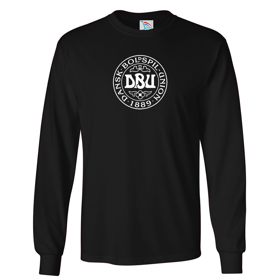 Youth Kids Denmark Soccer Long Sleeve T-Shirt