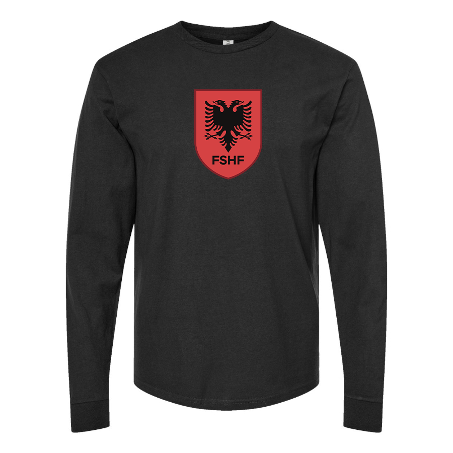 Men's Albania National Soccer Team Cotton Long Sleeve T-Shirt
