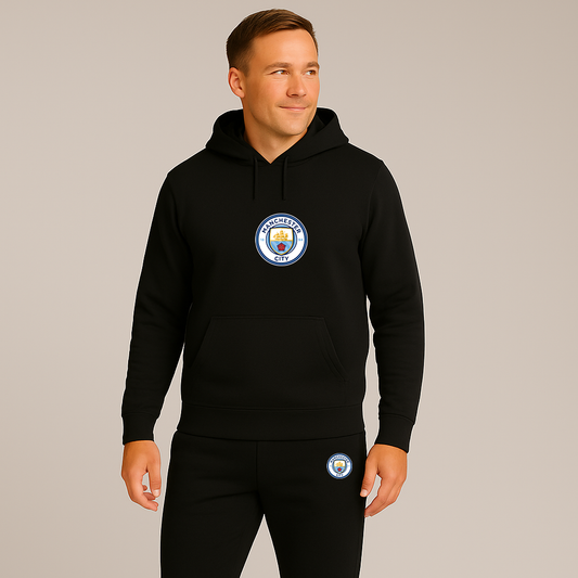 Men's Manchester City Soccer Logo Hoodie Joggers Set