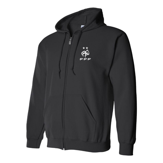 Men's France Soccer Zipper Hoodie