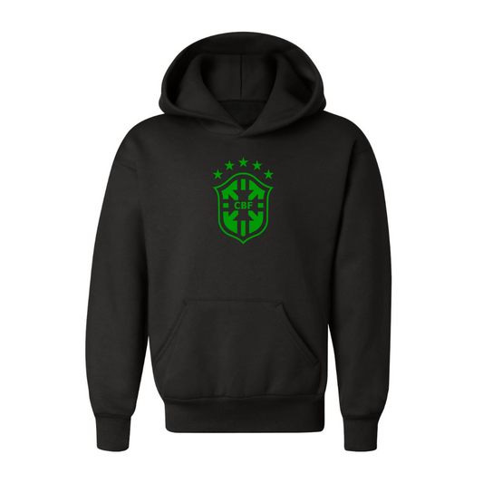 Youth Kids Brazil Soccer Pullover Hoodie