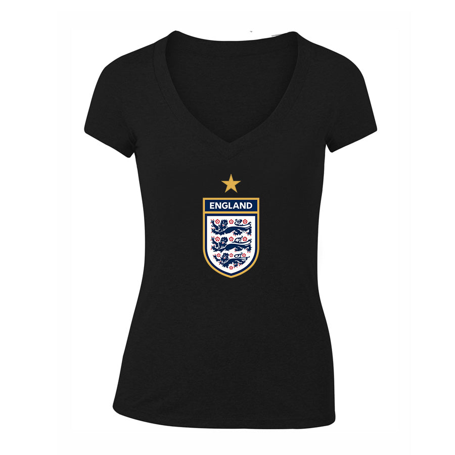 Women's England National Soccer Team V-Neck T-Shirt