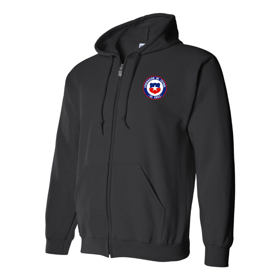 Men's Chile National Soccer Team  Zipper Hoodie