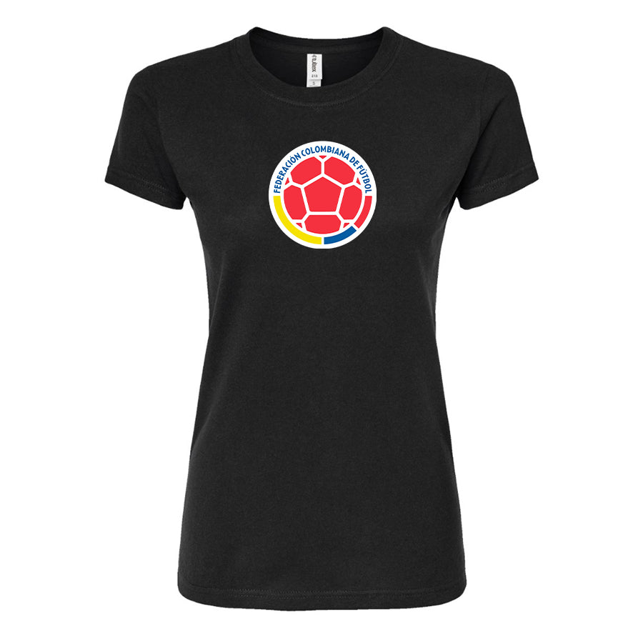 Women's Colombia National  Soccer Team Round Neck T-Shirt