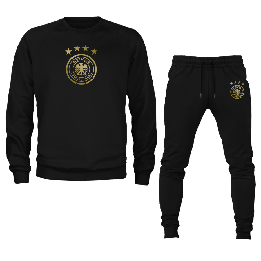 Men's Germany Soccer Logo Crewneck Sweatshirt Joggers Suit