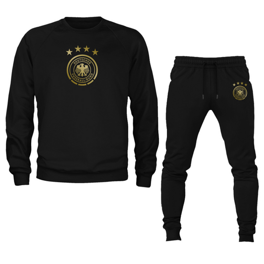 Men's Germany Soccer Logo Crewneck Sweatshirt Joggers Suit