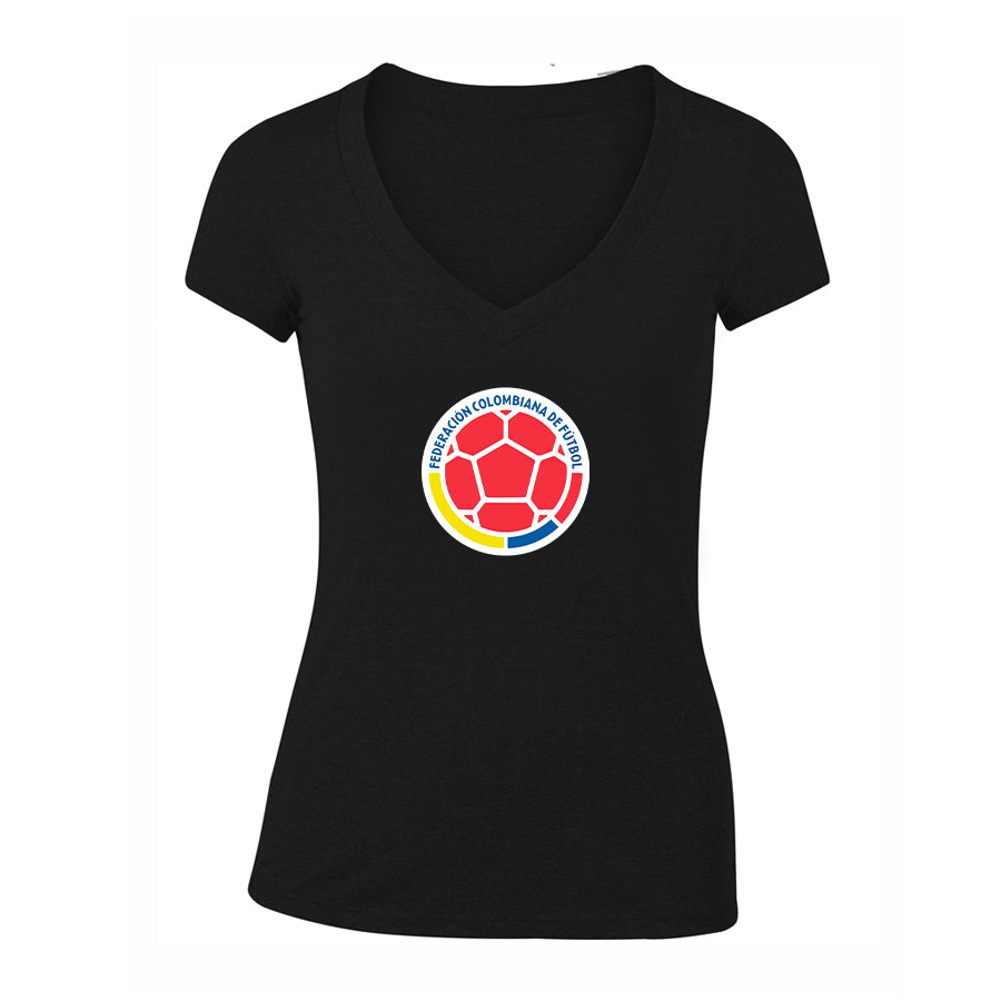 Women's Colombia National Soccer Team V-Neck T-Shirt