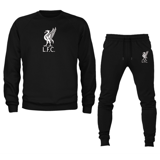 Men's Liverpool L.F.C. Soccer Logo Crewneck Sweatshirt Joggers Suit