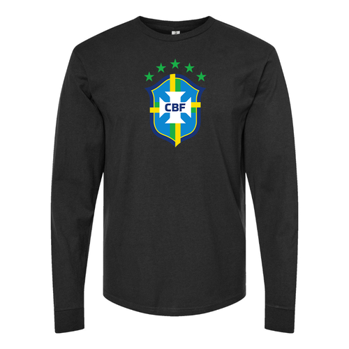 Men's Brazil National Soccer Team Cotton Long Sleeve T-Shirt