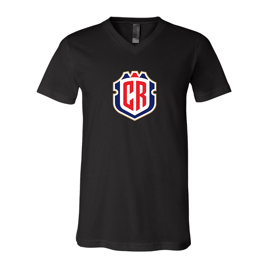Men’s Costa Rica National Soccer Team - BELLA + CANVAS - Jersey V-Neck Tee - 3005