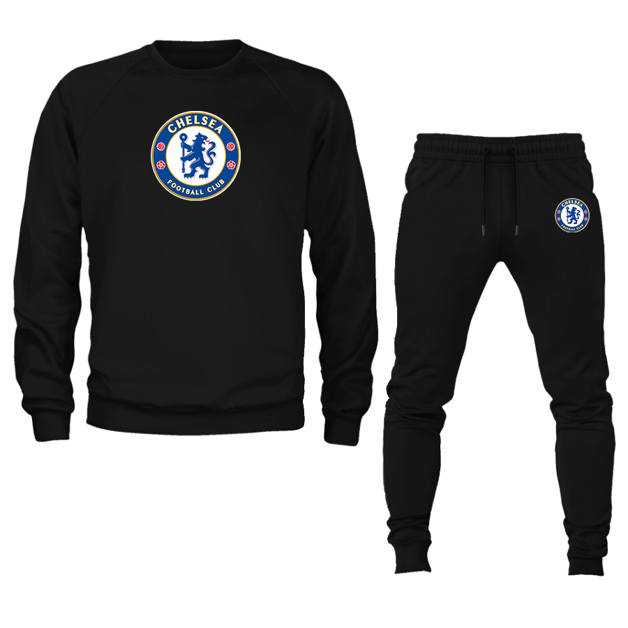 Men's Chelsea Soccer Soccer Logo Crewneck Sweatshirt Joggers Suit