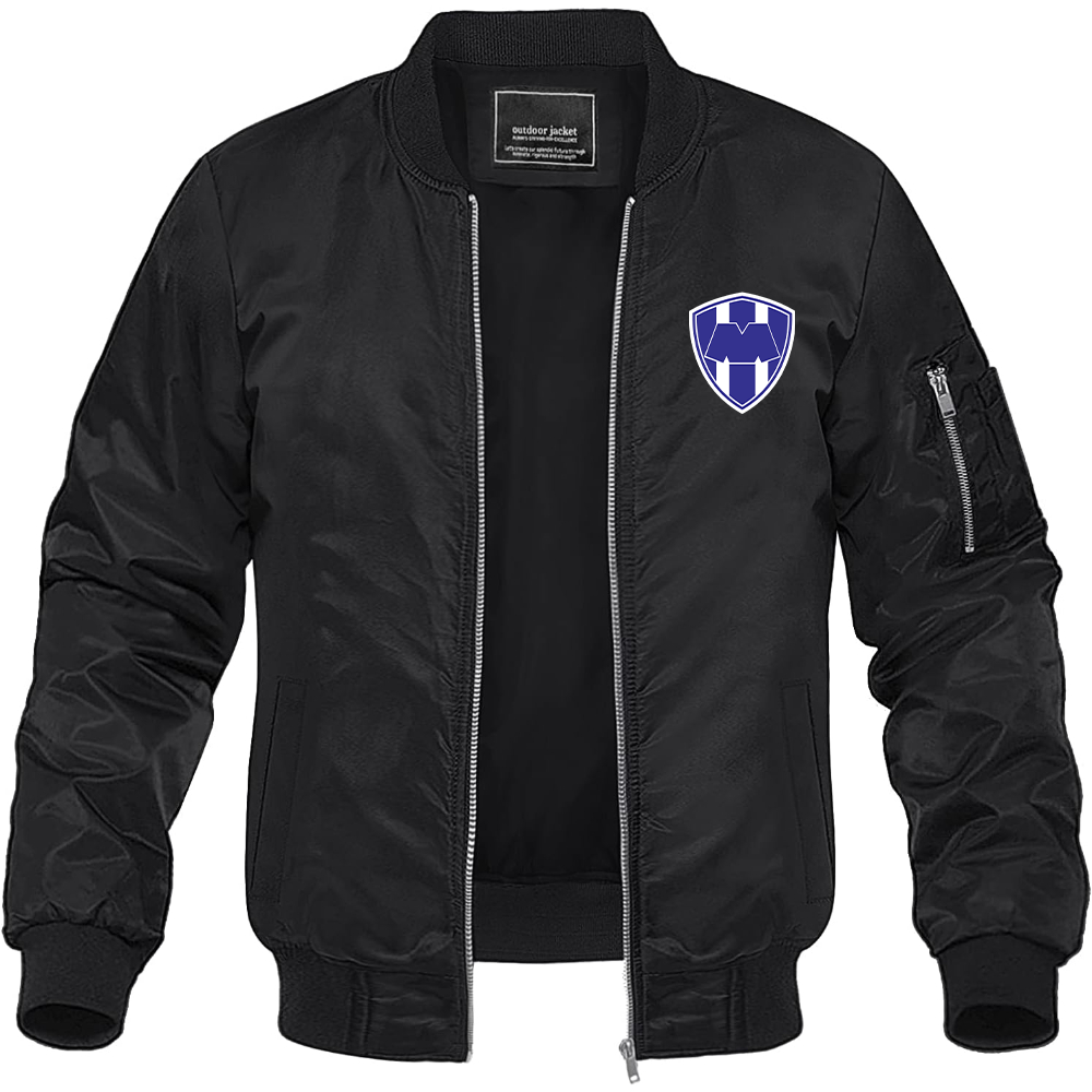 Men's Monterrey FC Lightweight Bomber Jacket Windbreaker Softshell Varsity Jacket Coat