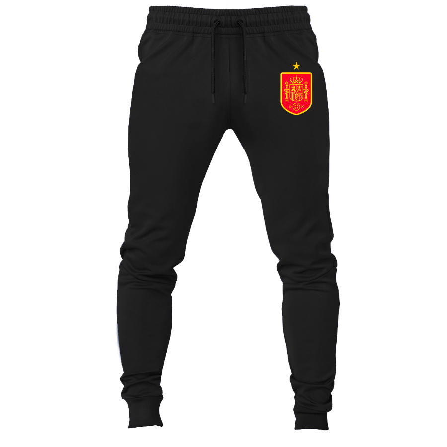 Men's Spain Red Logo National Soccer Team Joggers Sweatpants