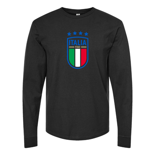 Men's Italy National Soccer Cotton Long Sleeve T-Shirt