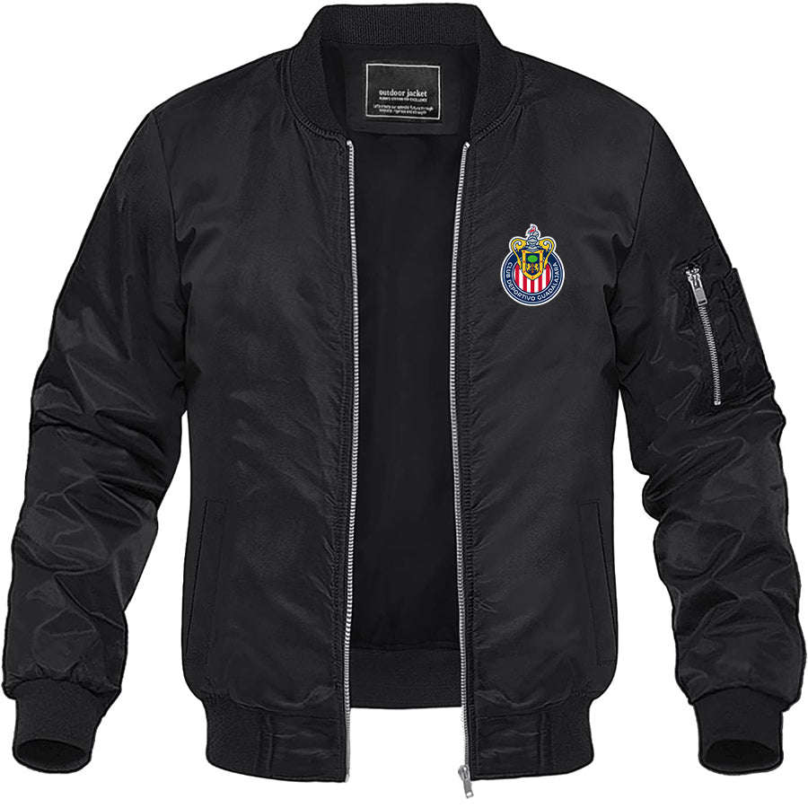 Men's Chivas Football Club Lightweight Bomber Jacket Windbreaker Softshell Varsity Jacket Coat