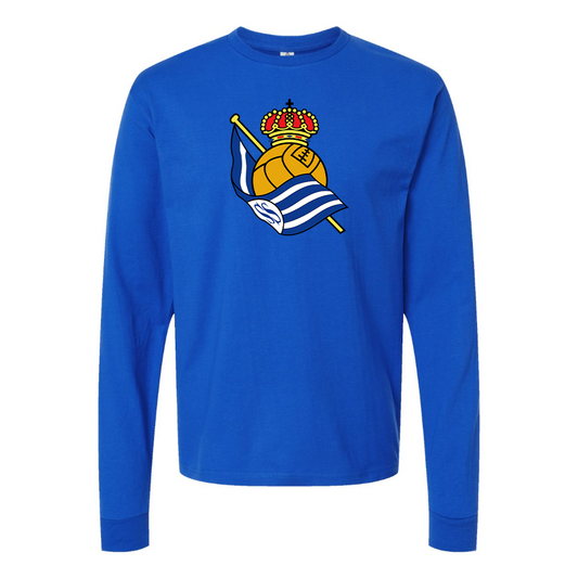 Men's Real Sociedad FC Cotton Long Sleeve T-Shirt