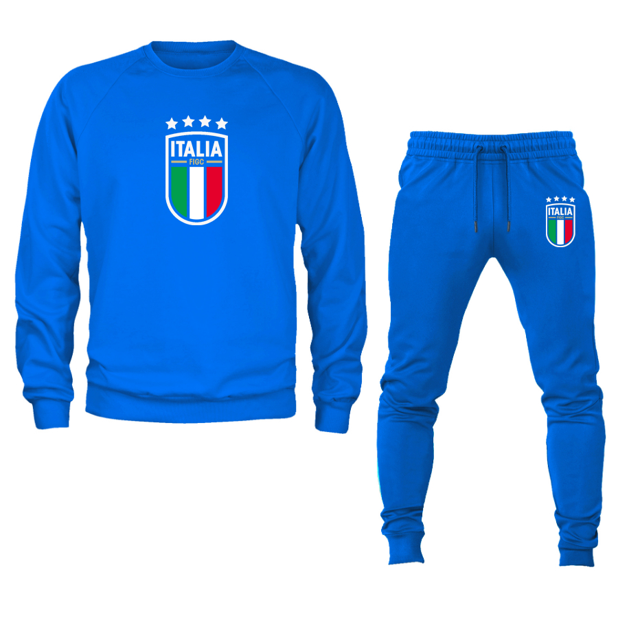 Men's Italy National Soccer Crewneck Sweatshirt Joggers Suit