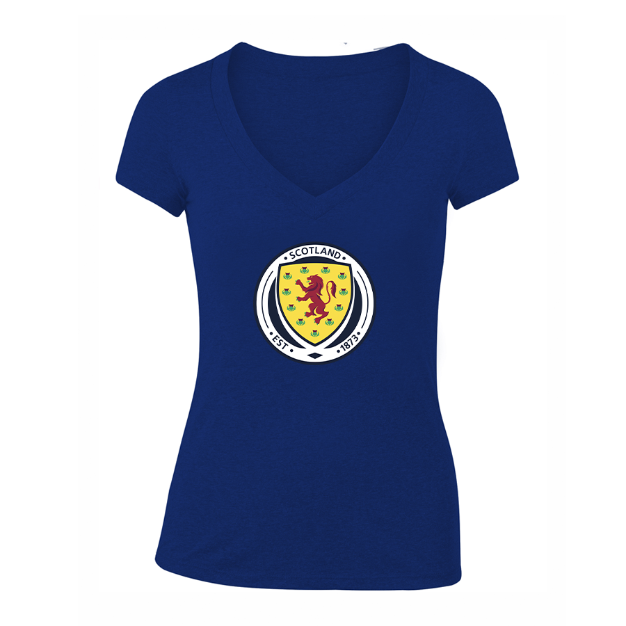 Women's Scotland National Soccer Team V-Neck T-Shirt