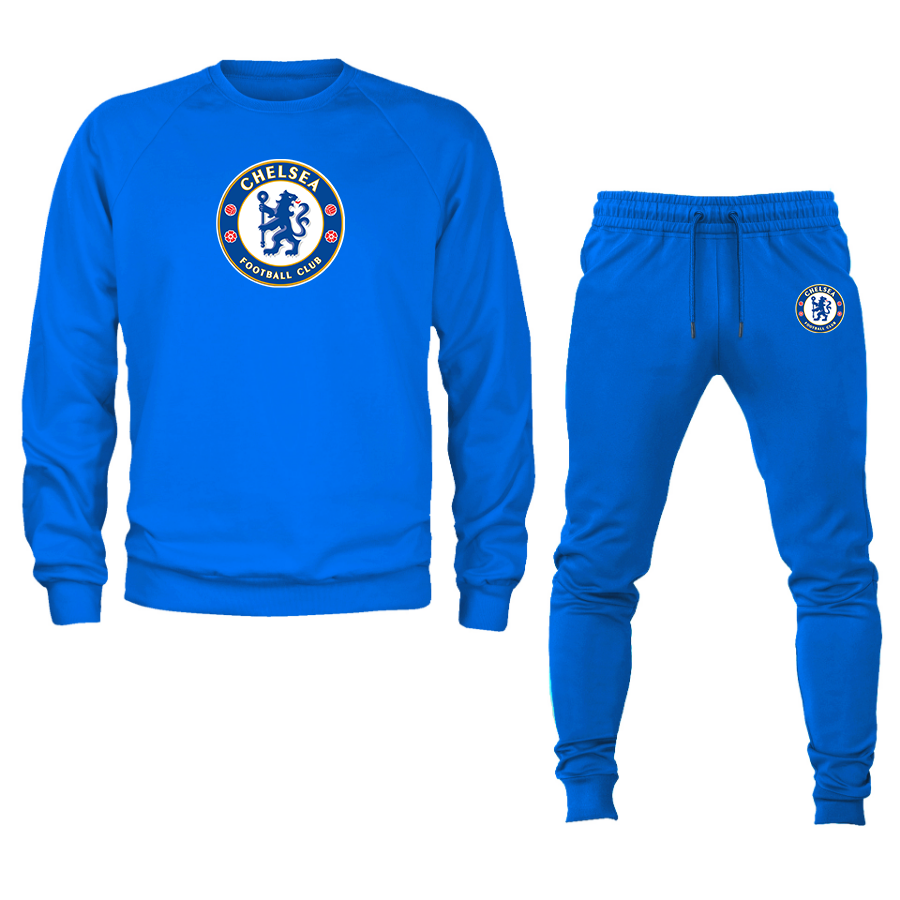 Men's Chelsea Soccer Soccer Logo Crewneck Sweatshirt Joggers Suit