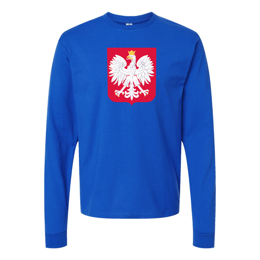 Men's Poland National Soccer Team Long Sleeve T-Shirt