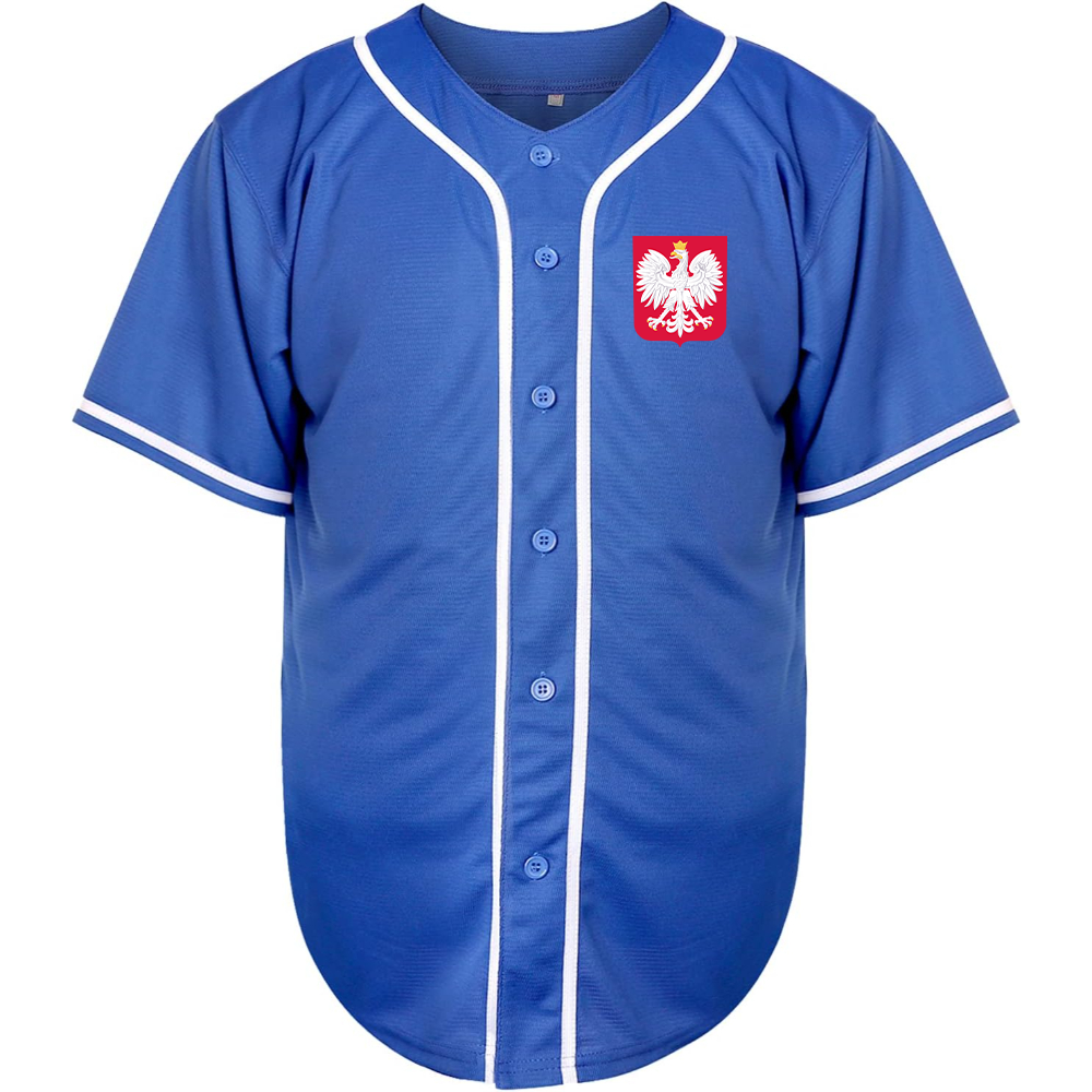 Men's Poland National Soccer Team Baseball Jersey