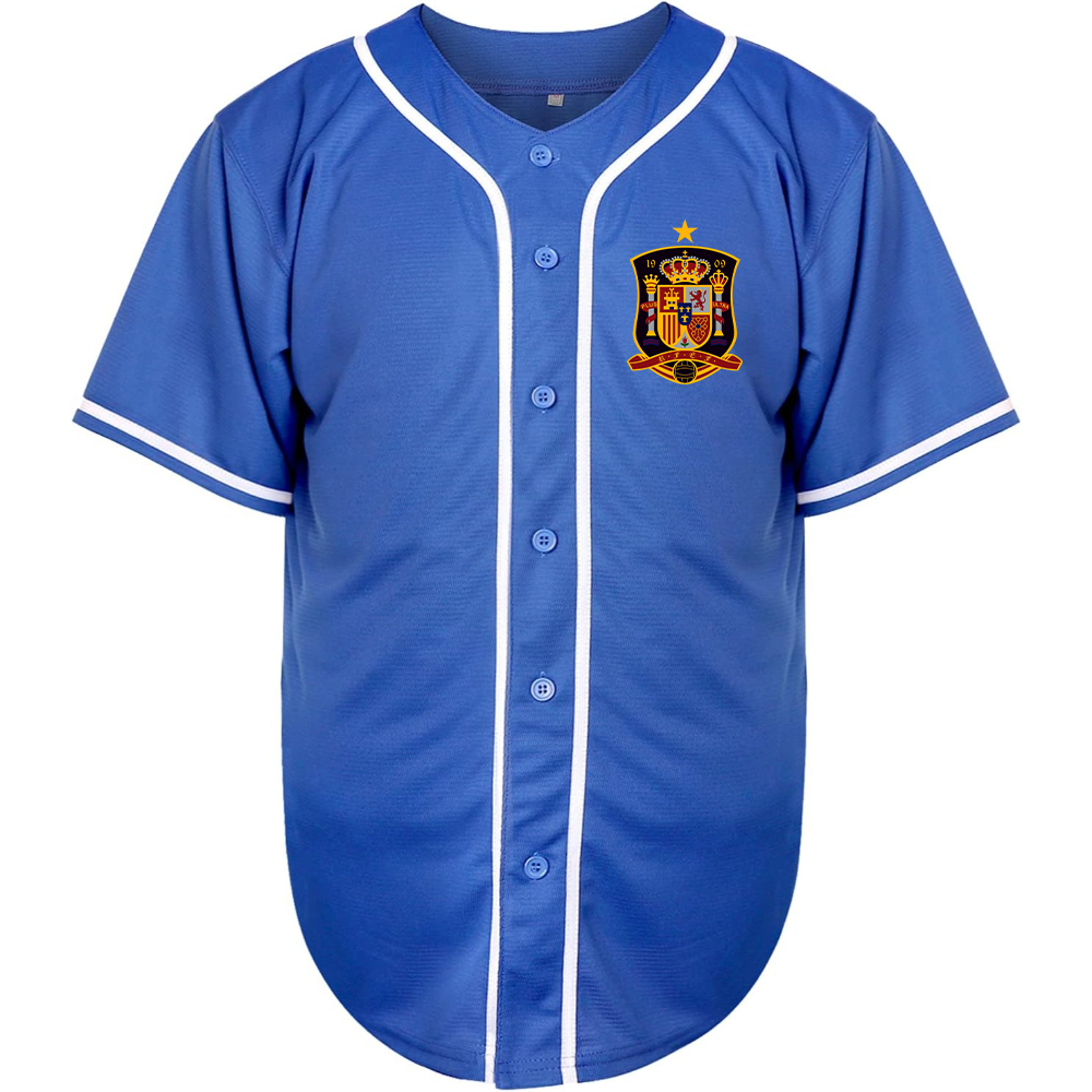 Men's Spain National Soccer Team Baseball Jersey