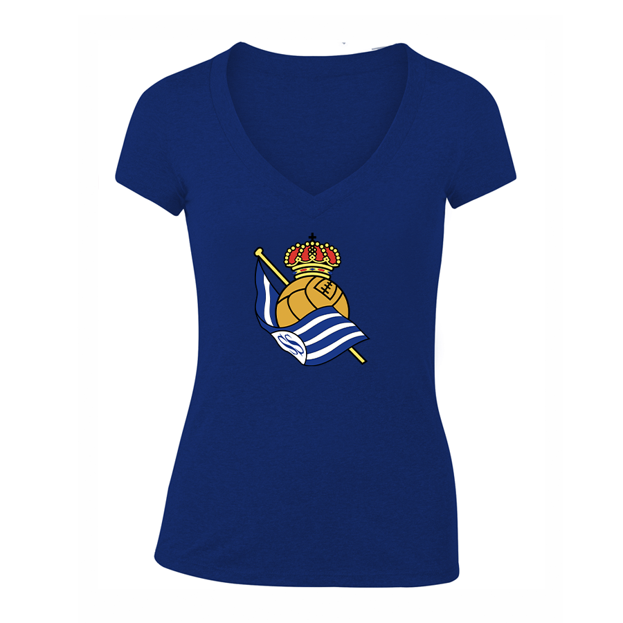 Women's Real Sociedad FC V-Neck T-Shirt