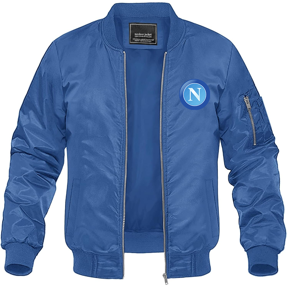 Men's Napoli FC Lightweight Bomber Jacket Windbreaker Softshell Varsity Jacket Coat