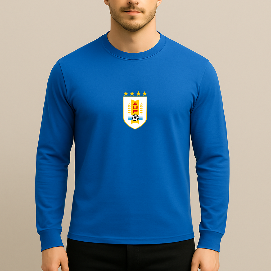 Men's Uruguay National Soccer Team Long Sleeve T-Shirt
