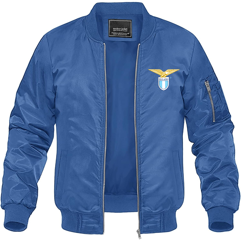 Men's Lazio FC Lightweight Bomber Jacket Windbreaker Softshell Varsity Jacket Coat