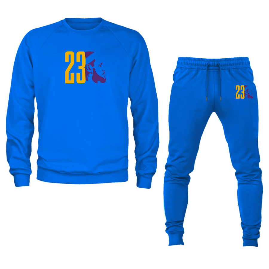 Men's Lebron James 23 Crewneck Sweatshirt Joggers Suit