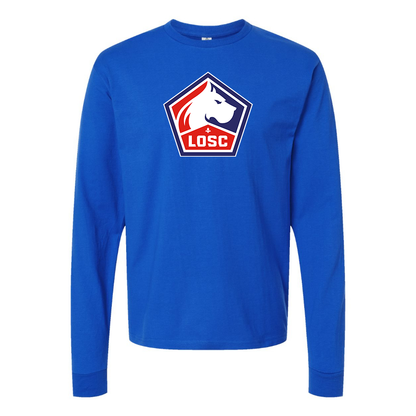 Men's Lille Olympique FC Cotton Long Sleeve T-Shirt