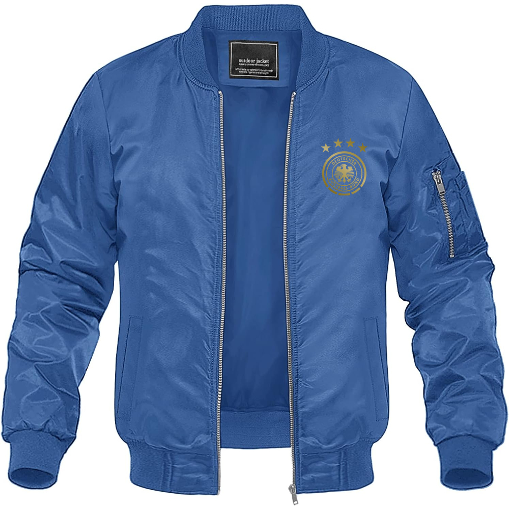 Men's Germany Soccer Lightweight Bomber Jacket Windbreaker Softshell Varsity Jacket Coat