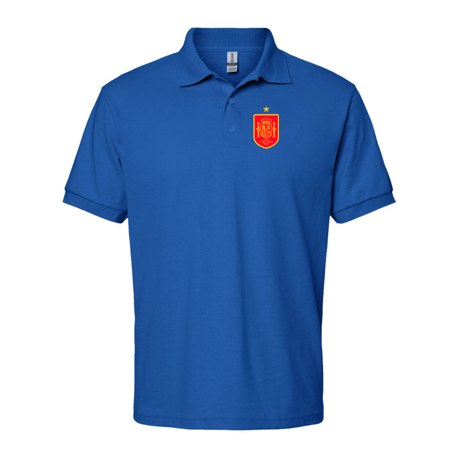 Men's Spain Red Logo National Soccer Team Dry Blend Polo