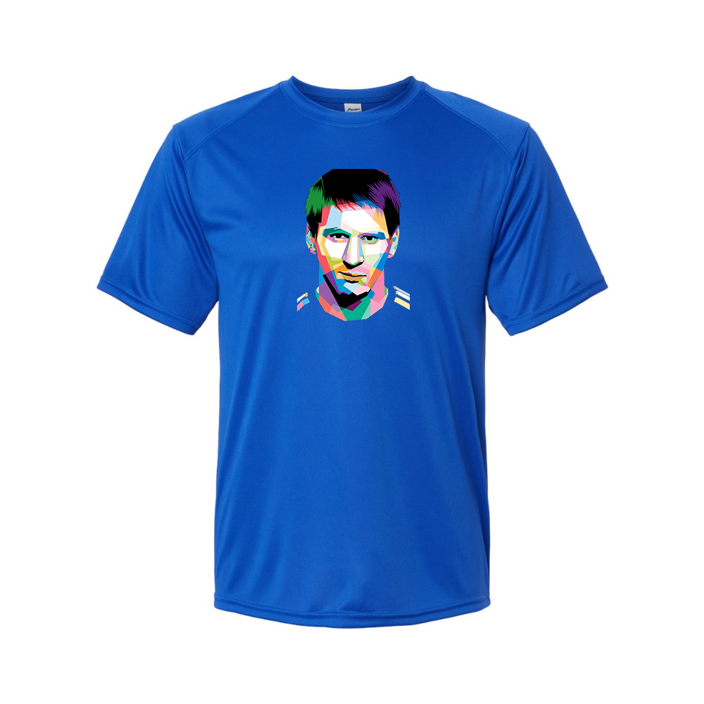 Men's Lionel Messi Face Art Soccer Performance T-Shirt