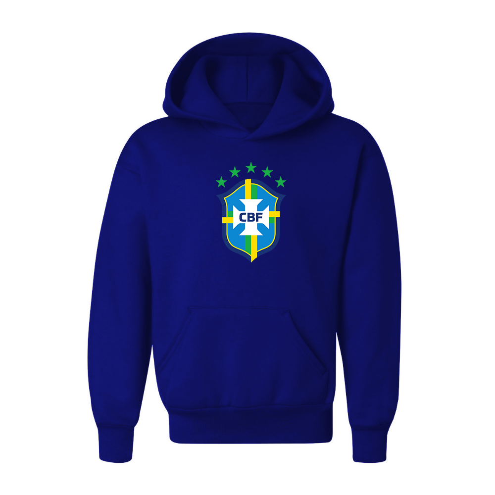 Youth Kids Brazil National Soccer Team Pullover Hoodie