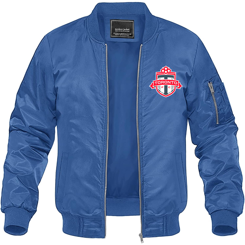 Men's Toronto FC Lightweight Bomber Jacket Windbreaker Softshell Varsity Jacket Coat