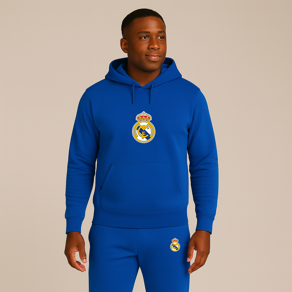 Men’s Real Madrid Soccer Logo Hoodie Joggers Set