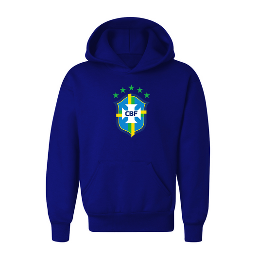 Youth Kids Brazil National Soccer Team Pullover Hoodie