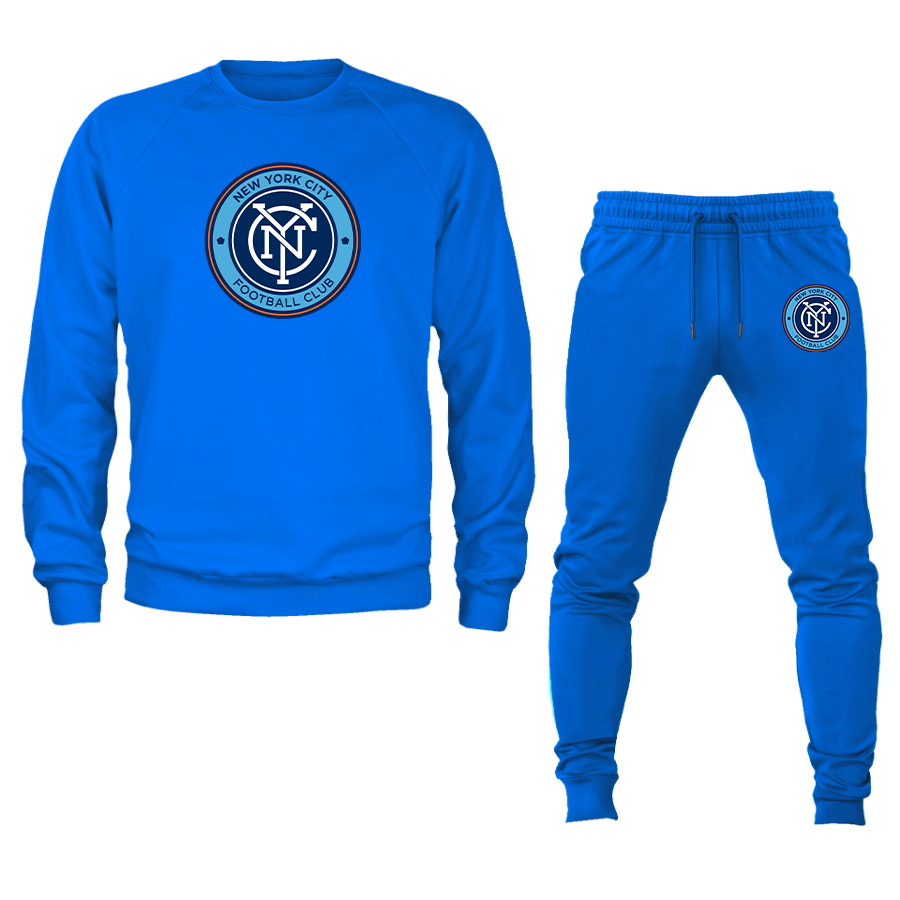 Men's New York City FC Crewneck Sweatshirt Joggers Suit