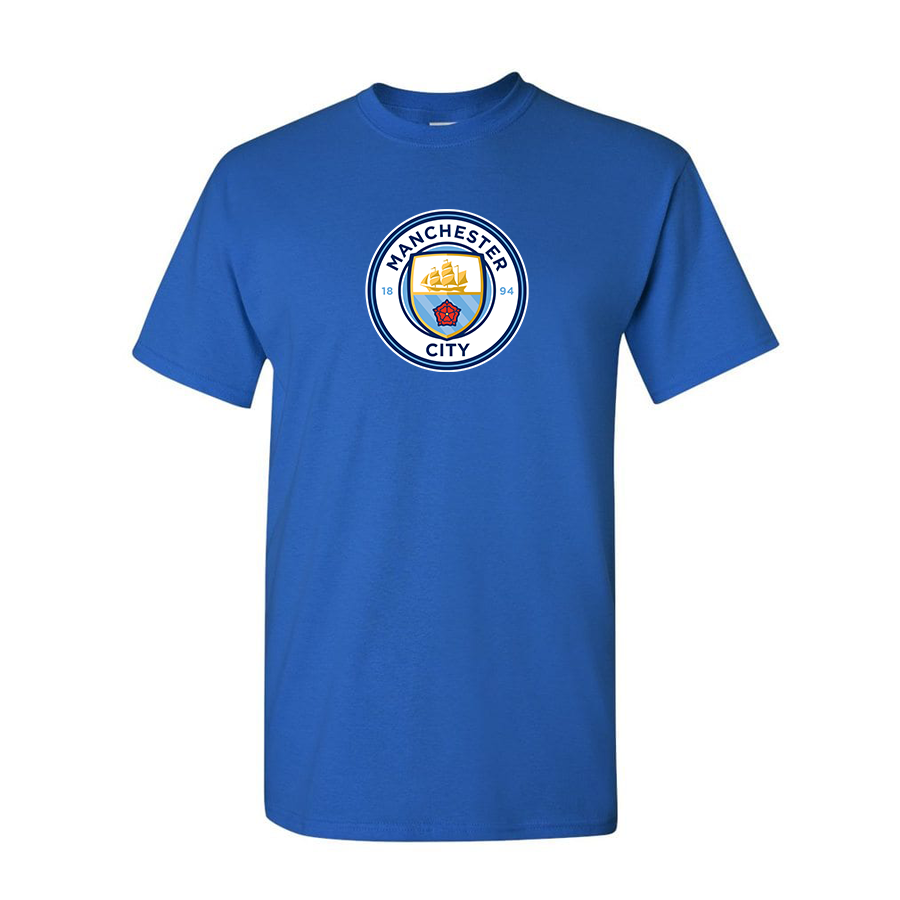 Youth Kids Manchester City Soccer Cotton T-Shirt