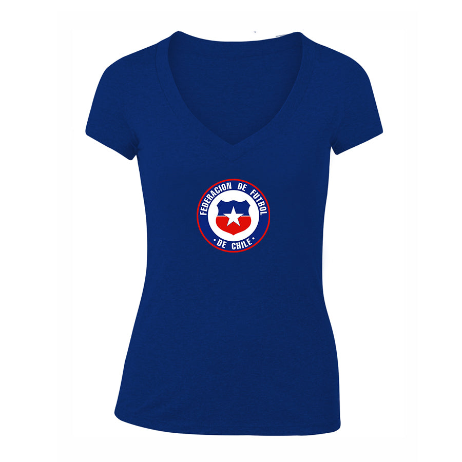 Women's Chile National Soccer Team   V-Neck T-Shirt