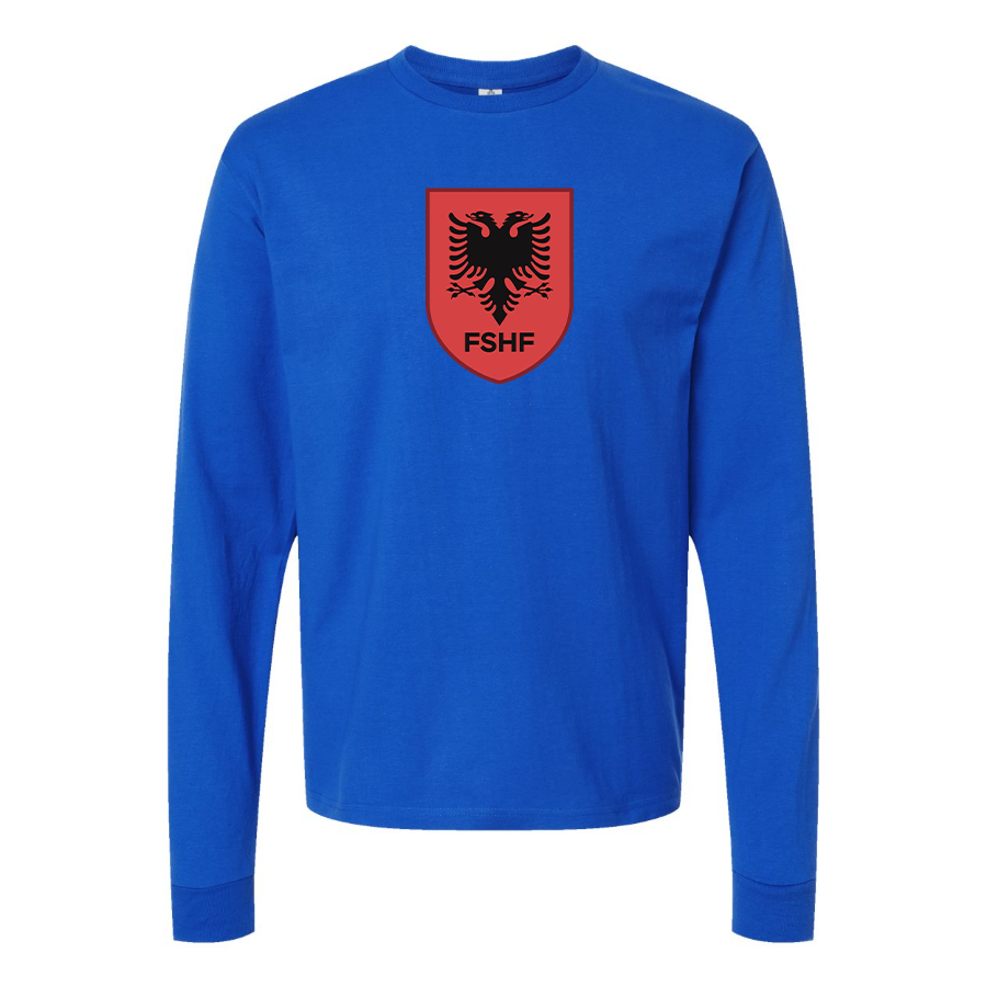 Men's Albania National Soccer Team Cotton Long Sleeve T-Shirt